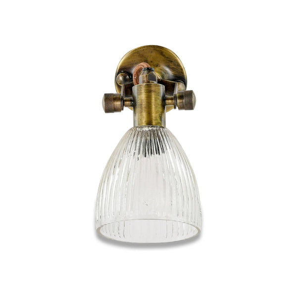 Rarni Recycled Glass Single Wall Light in Antique Brass
