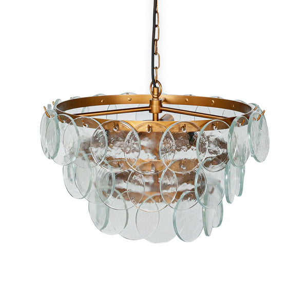 Kagitha Clear Glass & Antique Brass Small Chandelier