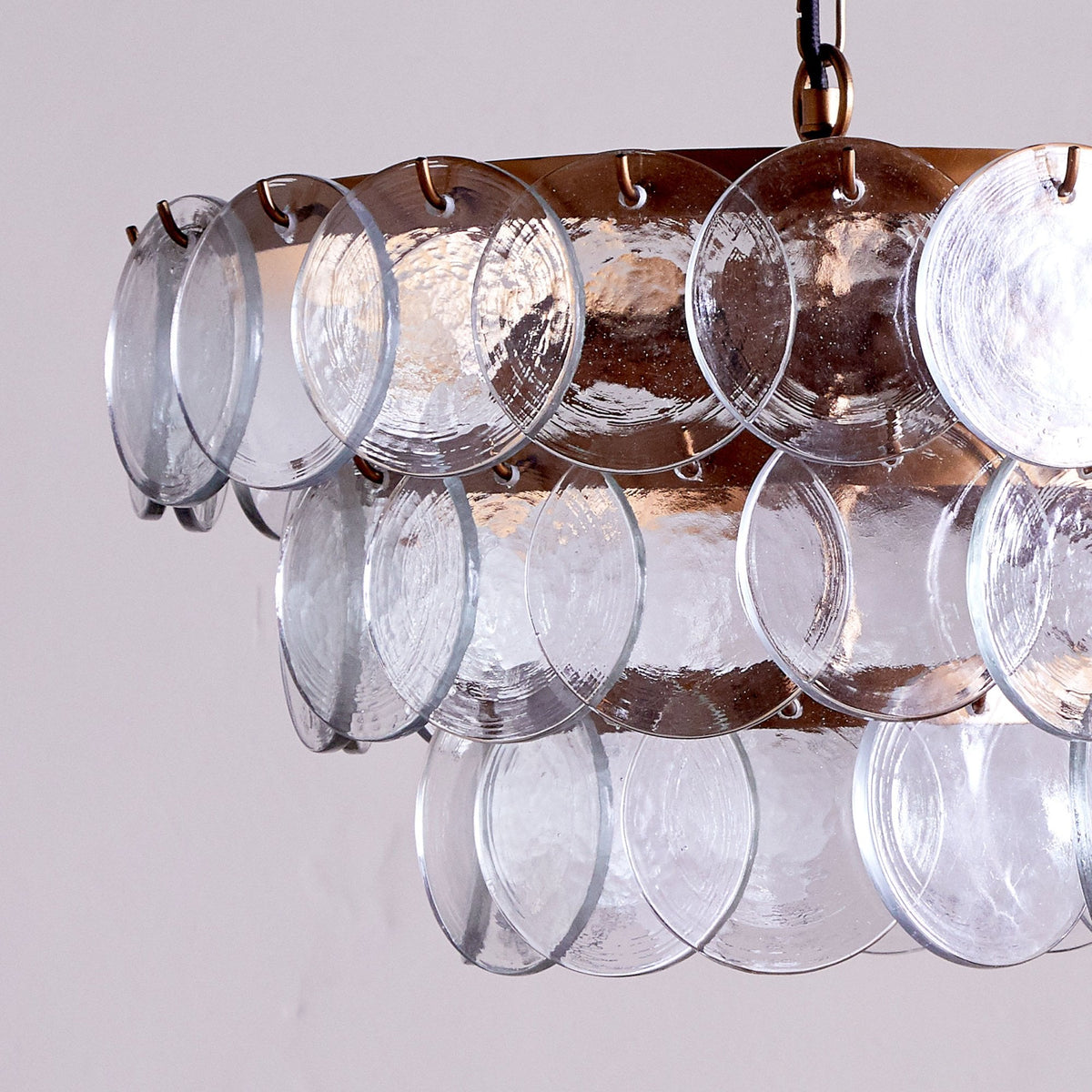 Kagitha Clear Glass & Antique Brass Small Chandelier