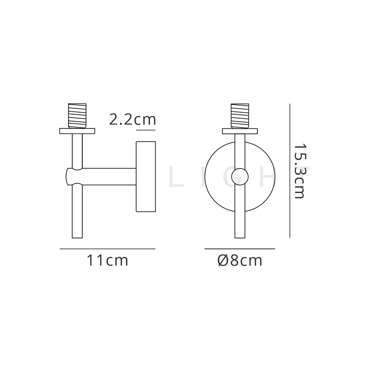 Tenterden Medium Arm IP44 Wall Light Base in Brass Gold
