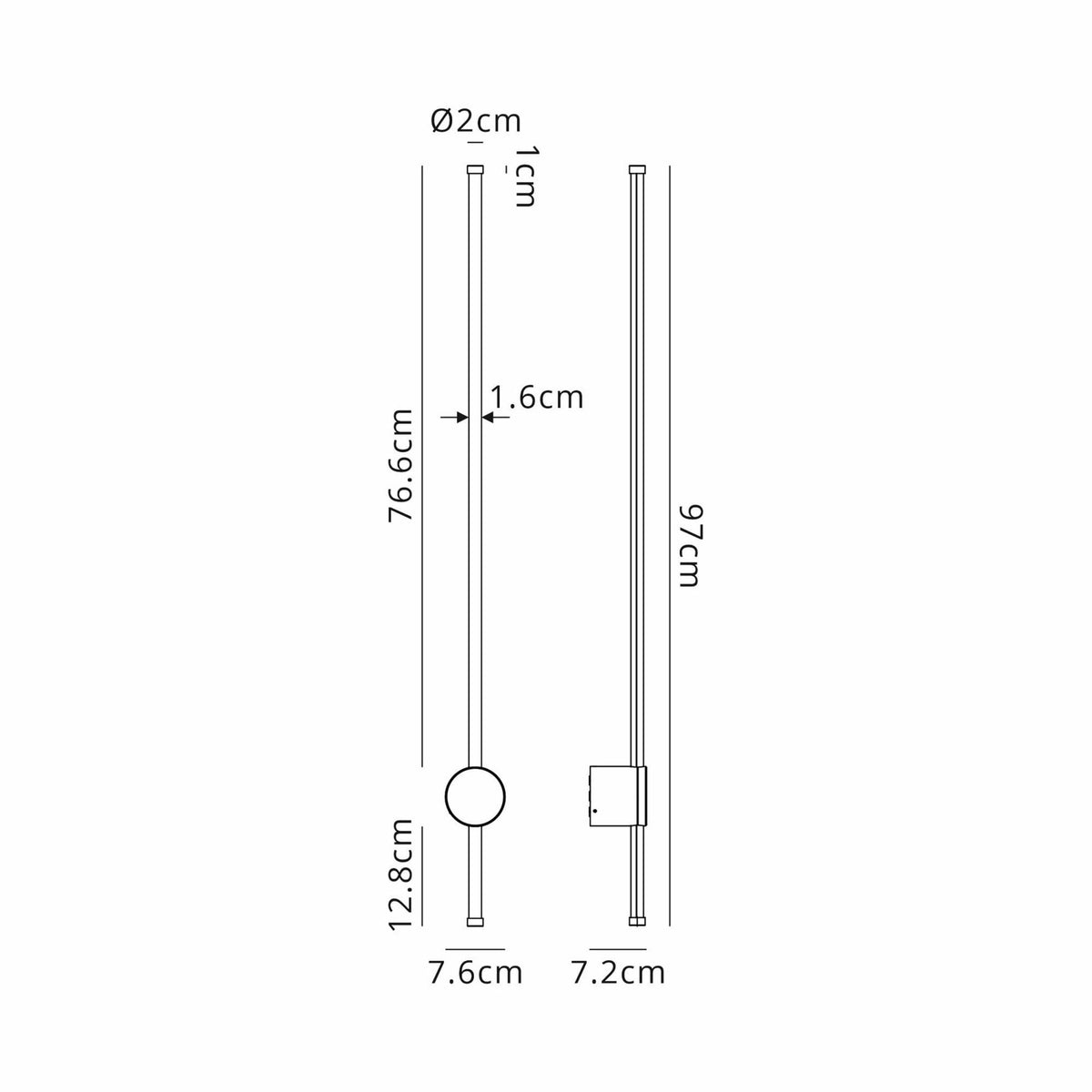 Rayleigh 97cm Outdoor Linear IP54 LED Wall Light in Dark Grey