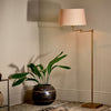 Kara Iron Swing Arm Floor Lamp Base in Brass