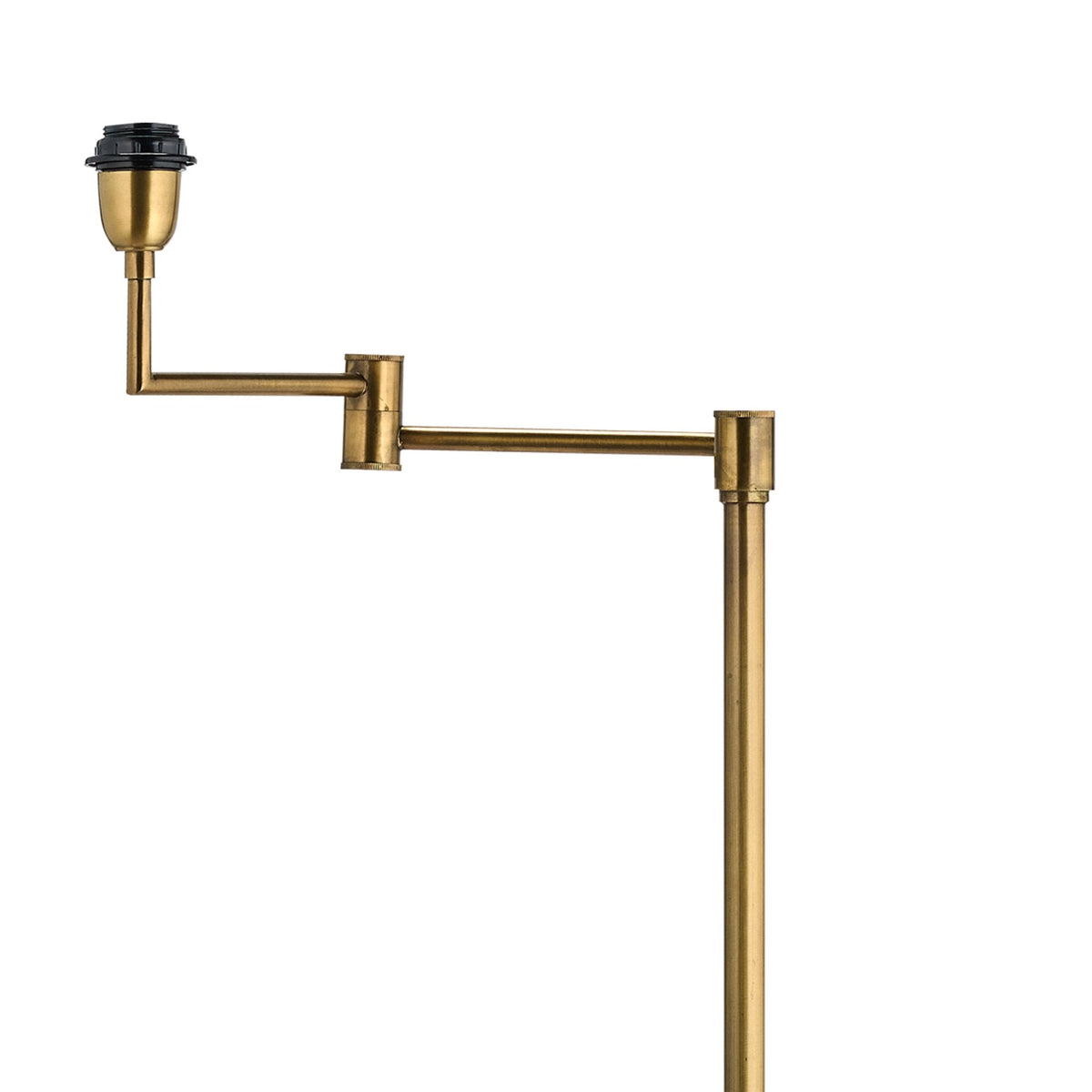 Kara Iron Swing Arm Floor Lamp Base in Brass