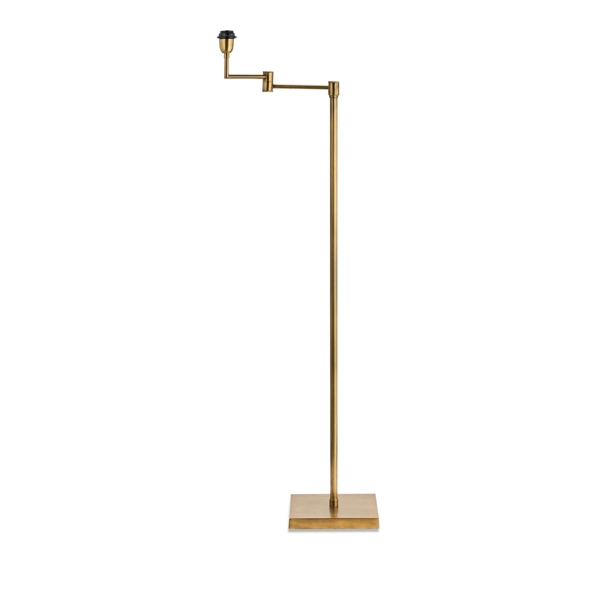 Kara Iron Swing Arm Floor Lamp Base in Brass