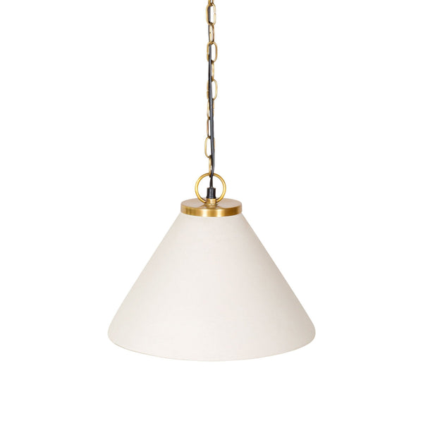 Kiara Organic Shape Ceramic Pendant With Antique Brass Detail