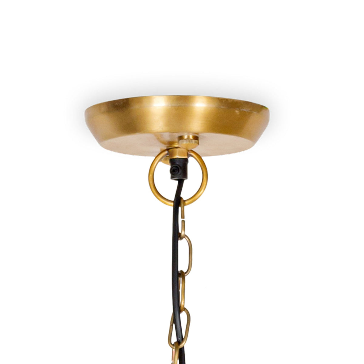 Kiara Organic Shape Ceramic Pendant With Antique Brass Detail