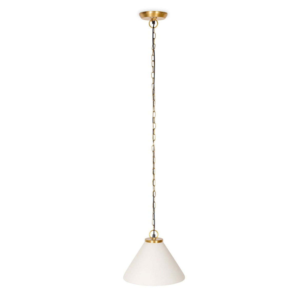 Kiara Organic Shape Ceramic Pendant With Antique Brass Detail