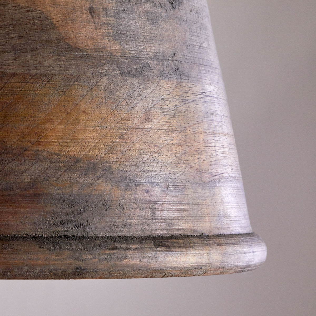 Koma Mango Wood Pendant in Ash Stain Finish