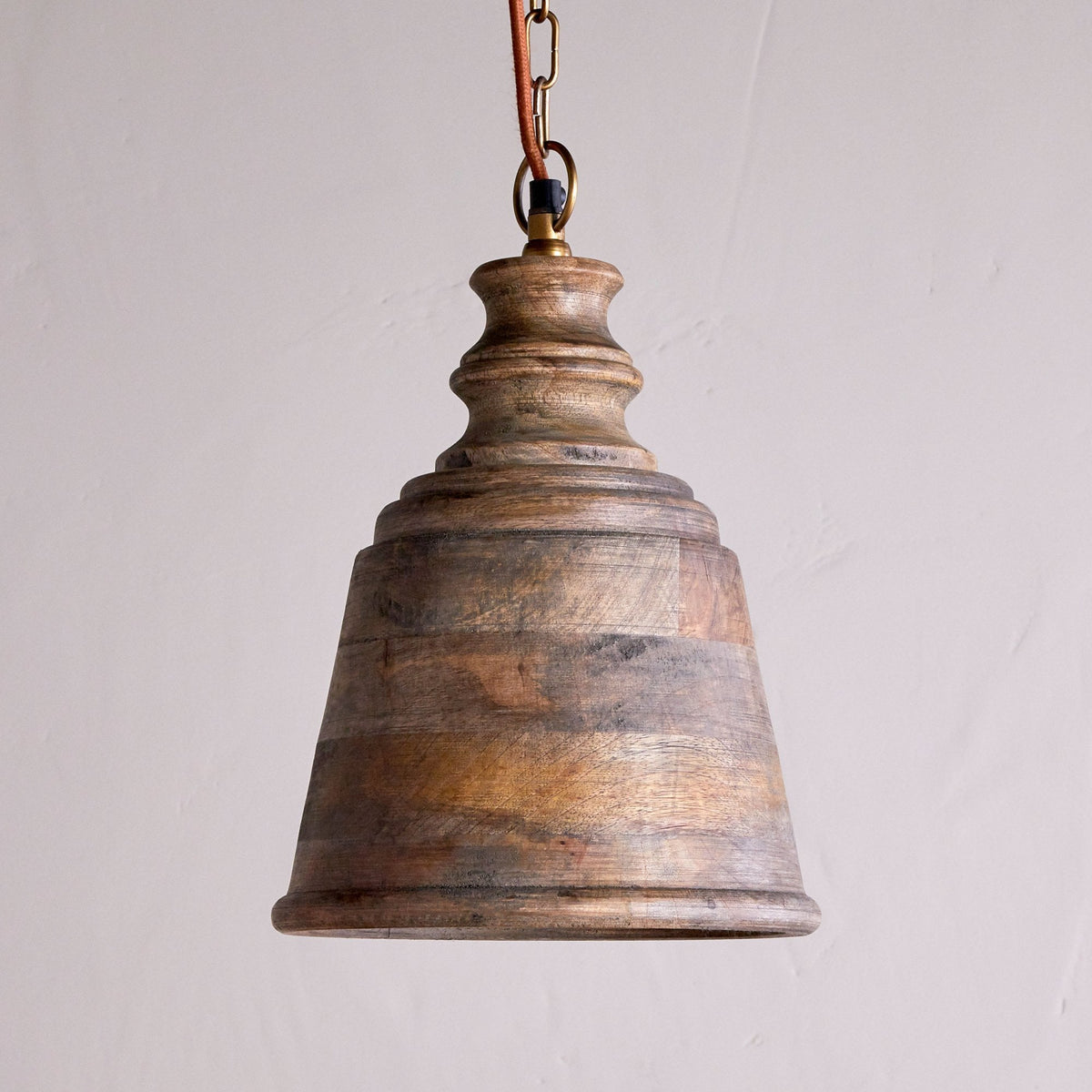 Koma Mango Wood Pendant in Ash Stain Finish