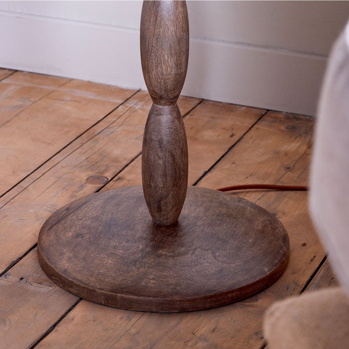 Konali Mango Wood Floor Lamp Base in Ash Stain Finish