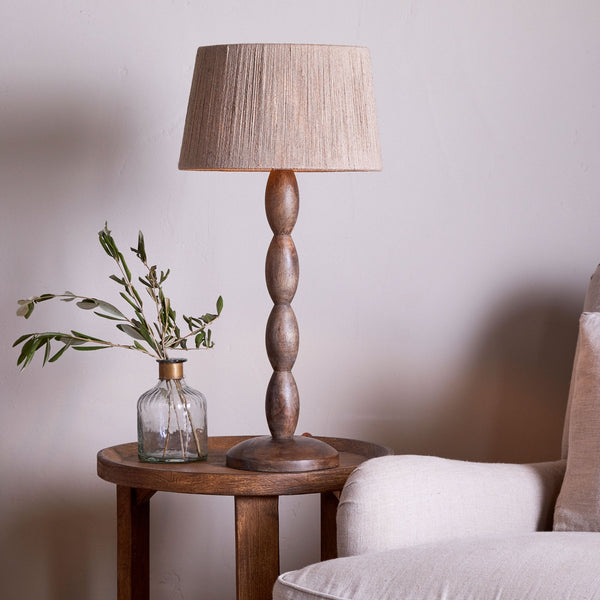 Konali Mango Wood Table Lamp Base in Ash Stain Finish