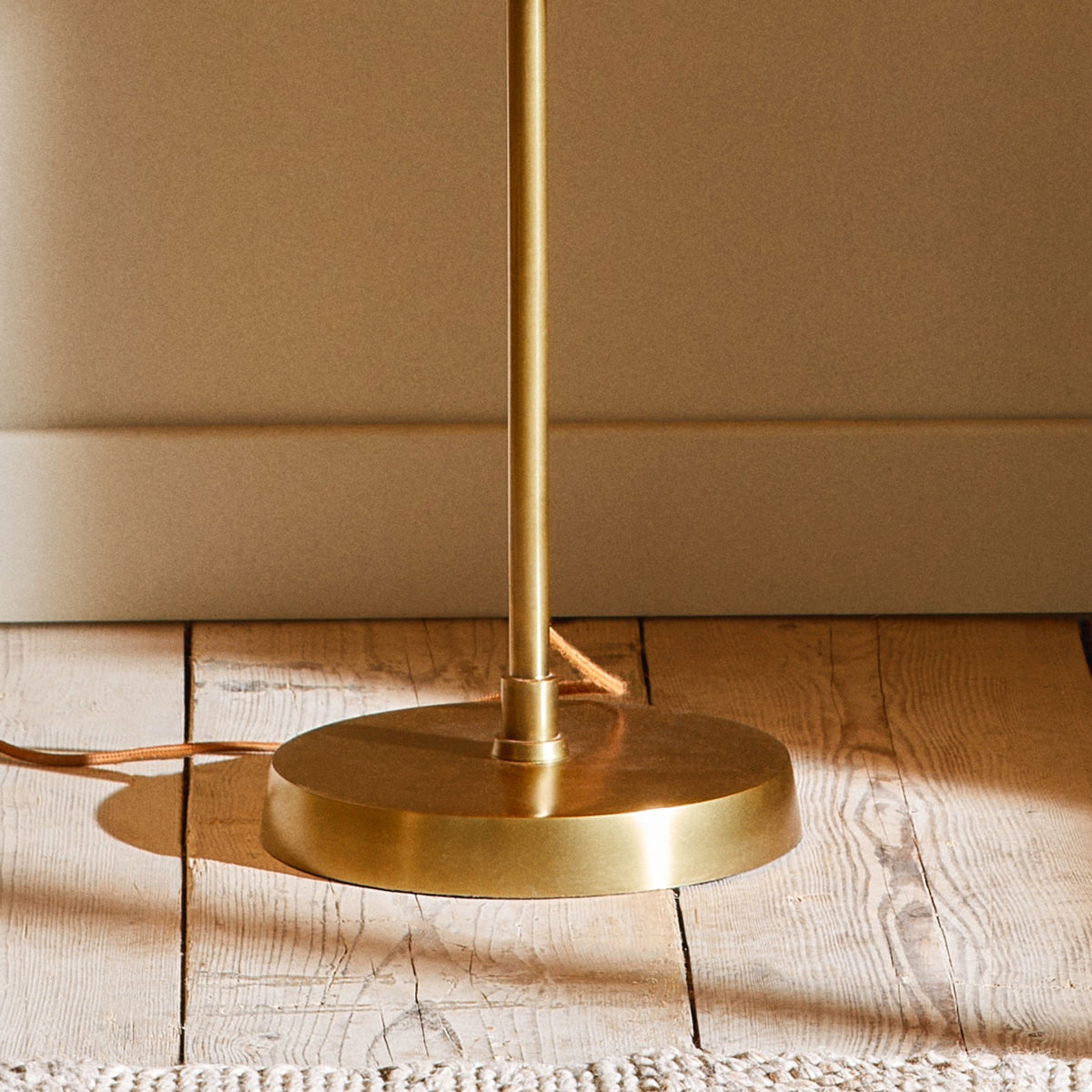 Lalua Adjustable Height Floor Lamp in Antique Brass
