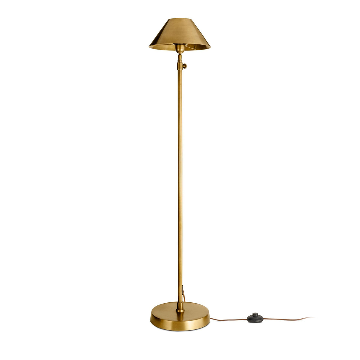 Lalua Adjustable Height Floor Lamp in Antique Brass