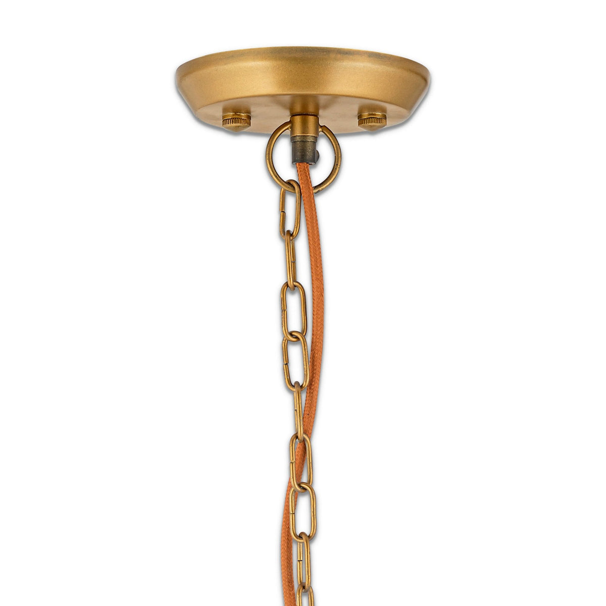 Quinn Single Drop Small Hammered Metal Pendant in Antique Brass