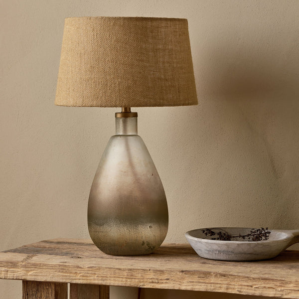 Palla Recycled Glass Table Lamp in Rustic Smoke