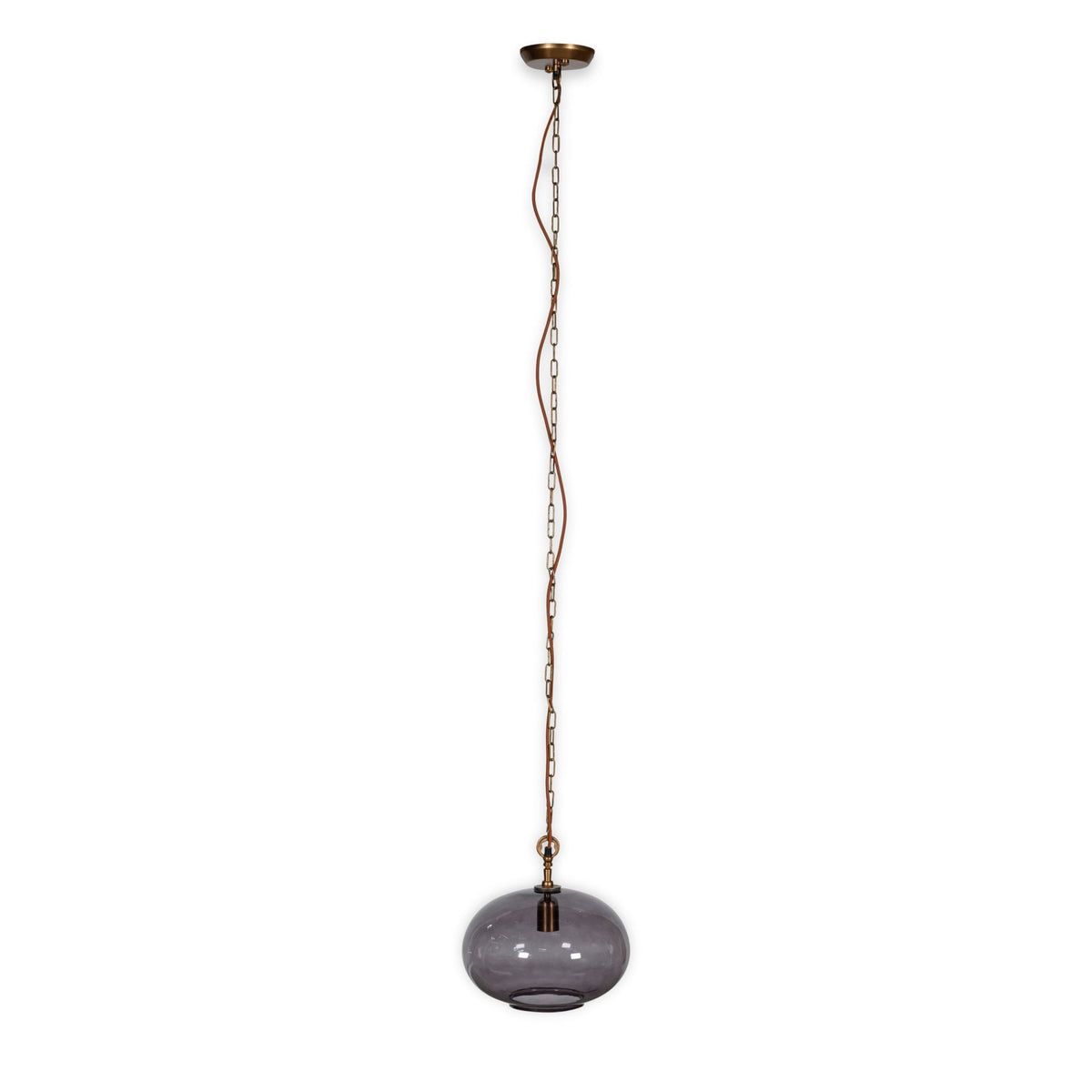 Otoro Small Round Recycled Smoke Glass Pendant