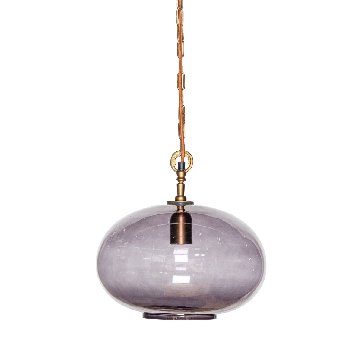 Otoro Small Round Recycled Smoke Glass Pendant