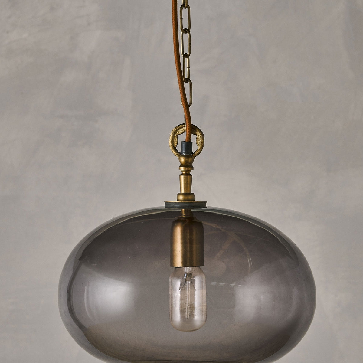 Otoro Small Round Recycled Smoke Glass Pendant