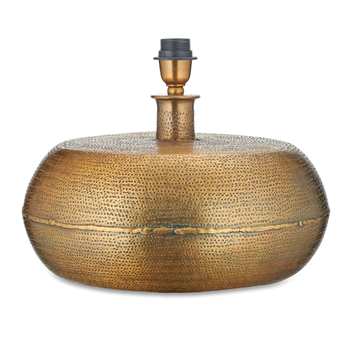 Lumbu Large Table Lamp Base In Textured Antique Brass