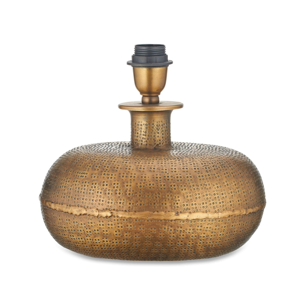 Lumbu Small Table Lamp Base In Textured Antique Brass