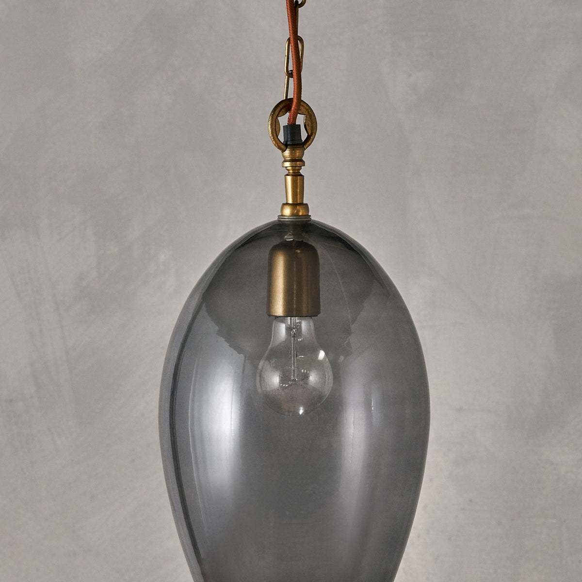 Otoro Small Oval Recycled Smoke Glass Pendant
