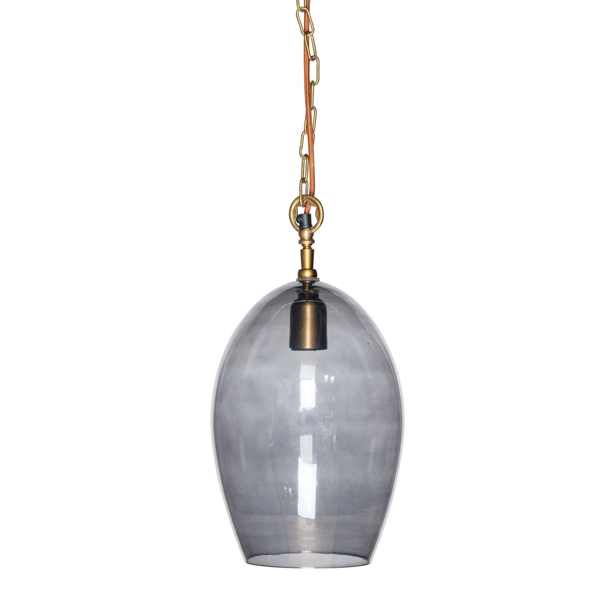 Otoro Small Oval Recycled Smoke Glass Pendant