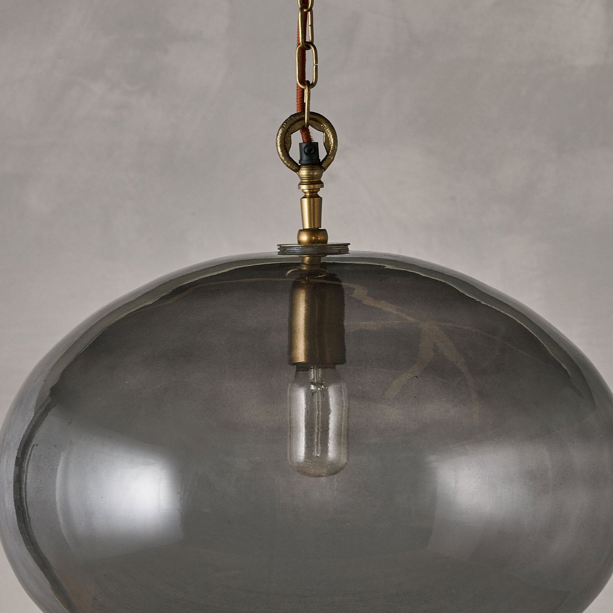 Otoro Large Round Recycled Smoke Glass Pendant