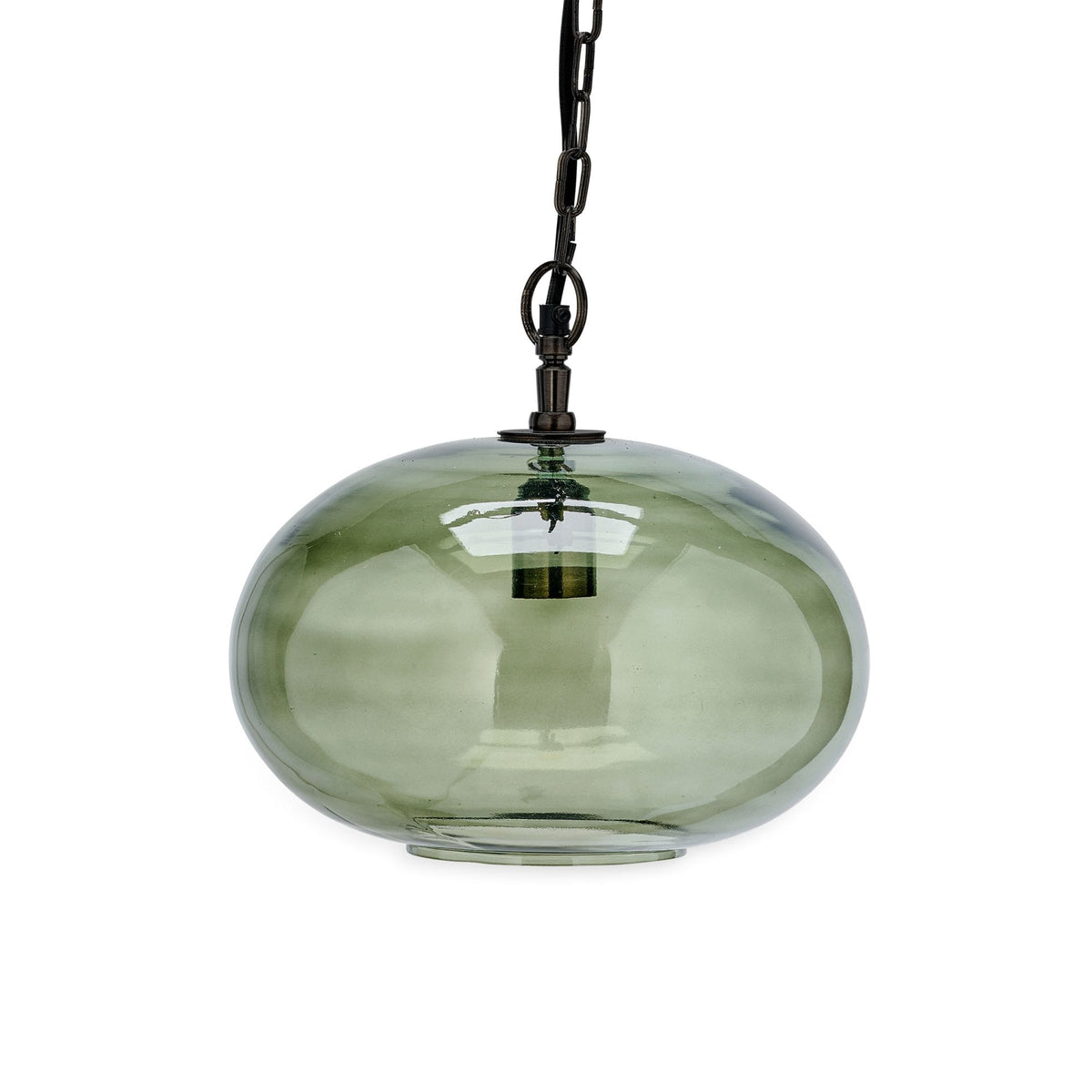 Otoro Small Round Recycled Green Glass Pendant