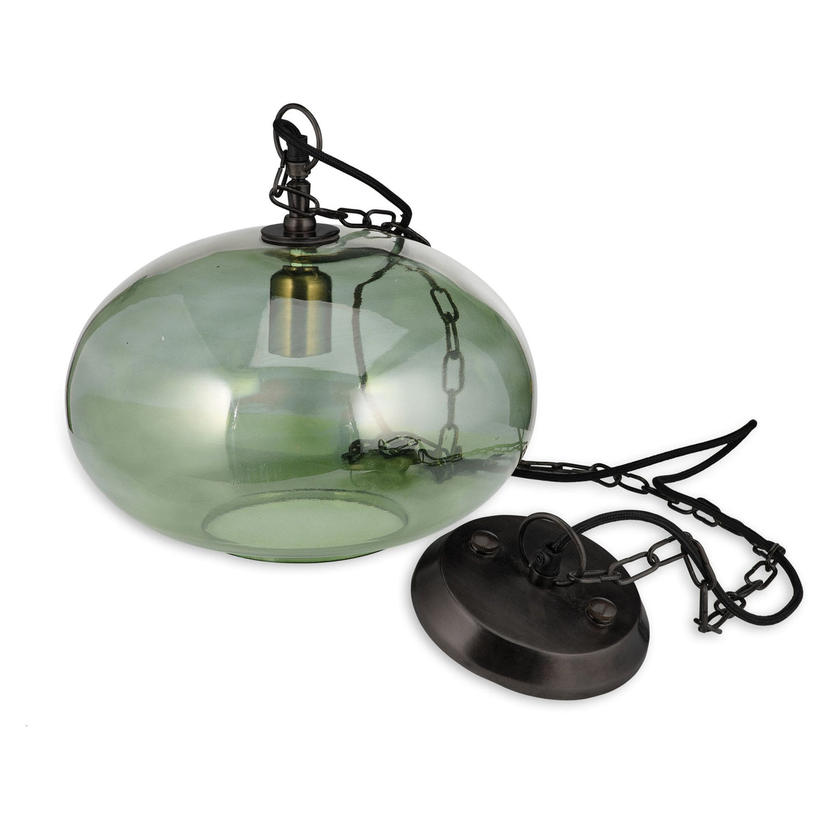 Otoro Small Round Recycled Green Glass Pendant