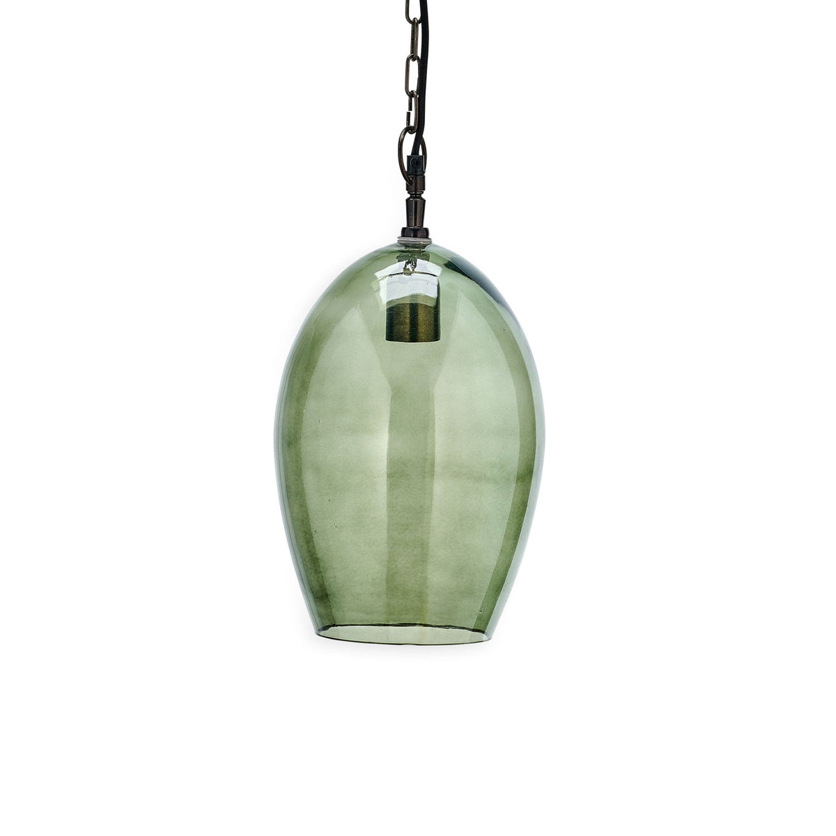 Otoro Small Oval Recycled Green Glass Pendant