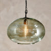 Otoro Large Round Recycled Green Glass Pendant