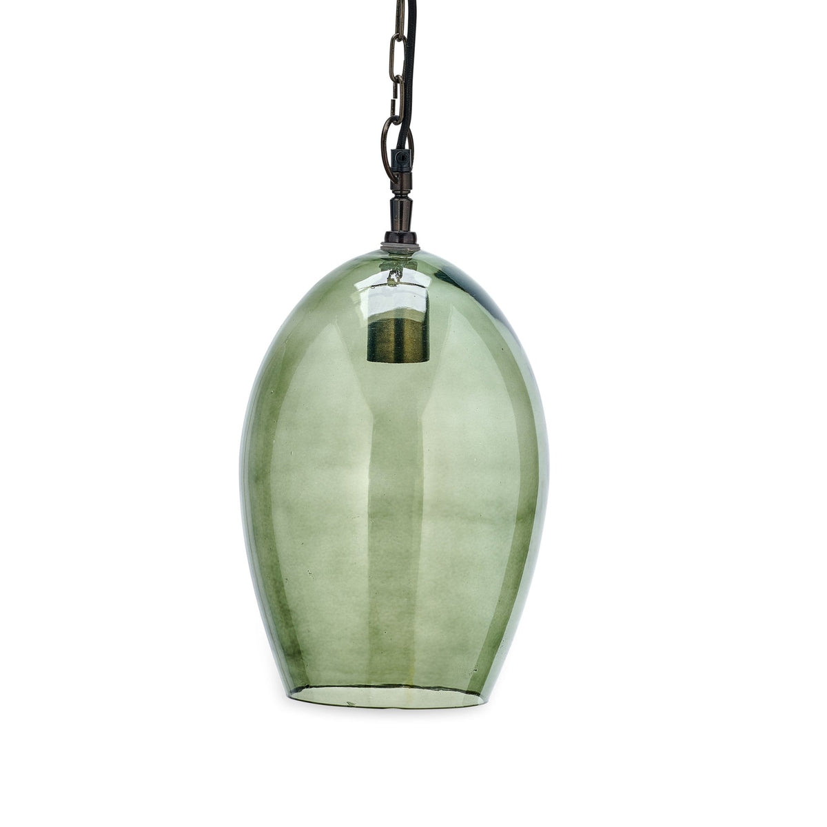 Otoro Large Oval Recycled Green Glass Pendant
