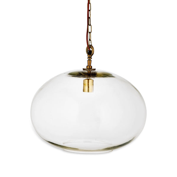 Otoro Large Round Recycled Clear Glass Pendant