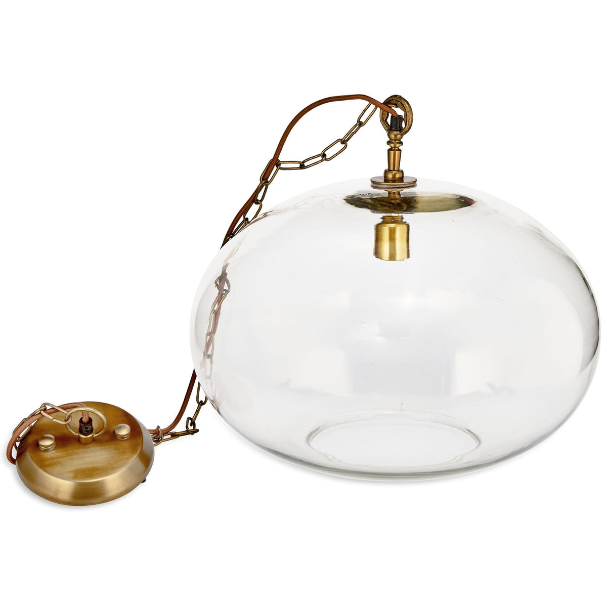 Otoro Large Round Recycled Clear Glass Pendant