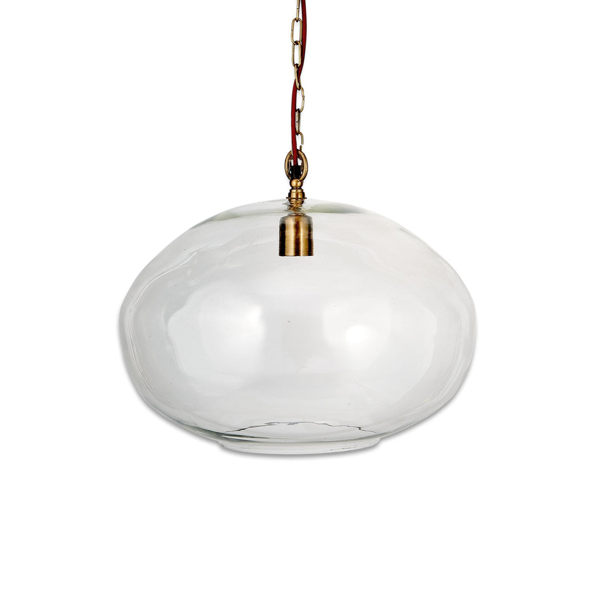 Otoro Large Round Recycled Clear Glass Pendant