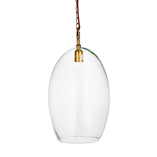 Otoro Large Oval Recycled Clear Glass Pendant