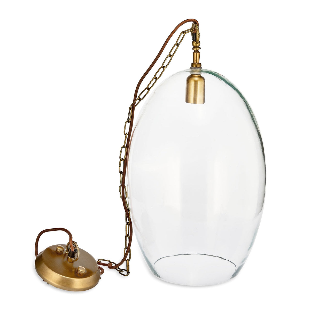 Otoro Large Oval Recycled Clear Glass Pendant