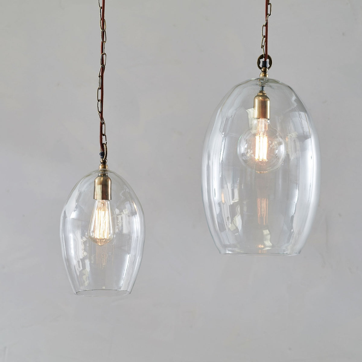 Otoro Large Oval Recycled Clear Glass Pendant