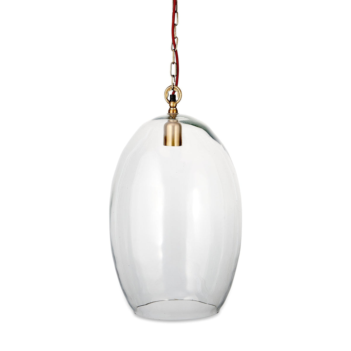 Otoro Large Oval Recycled Clear Glass Pendant