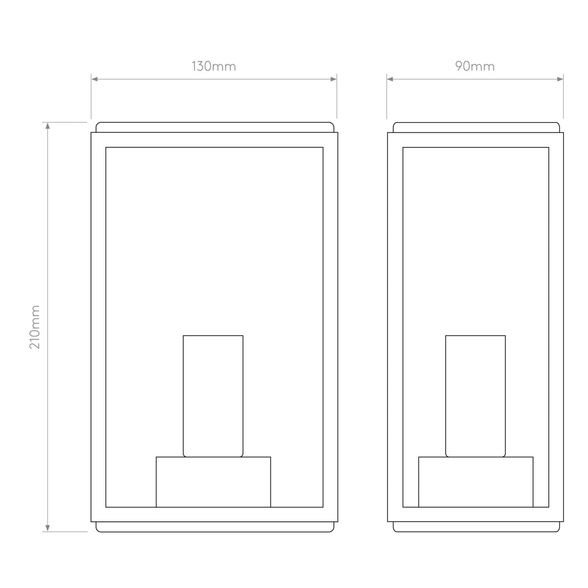 Homefield 130 Exterior IP44 Black Wall Light
