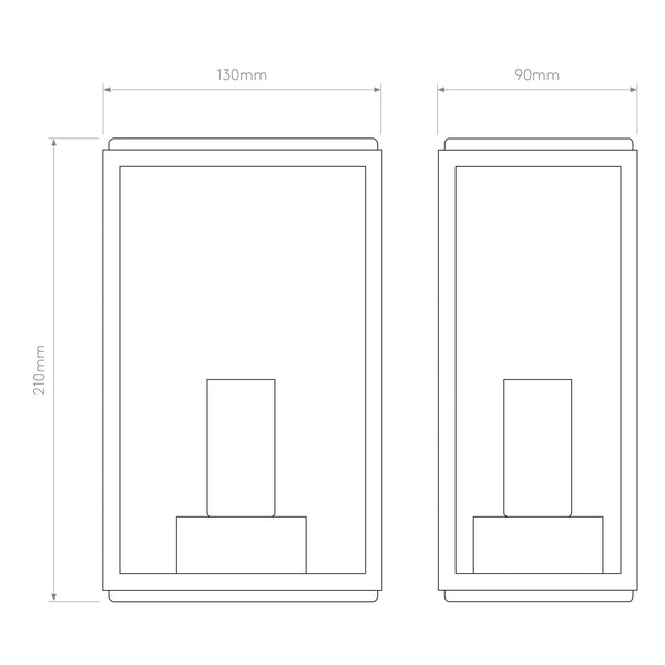 Homefield 130 Exterior IP44 Black Wall Light