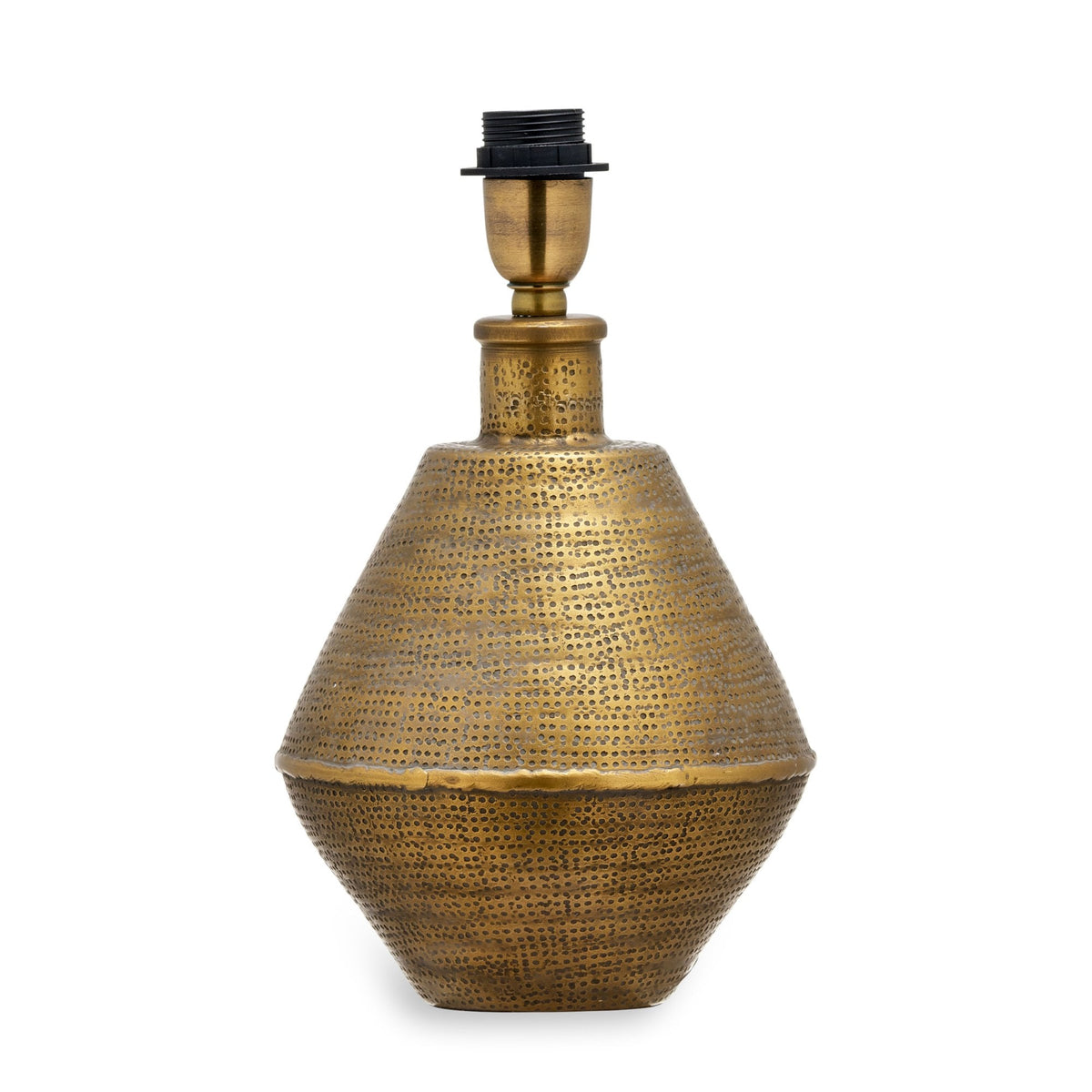 Nalgonda Small Table Lamp Base In Textured Antique Brass