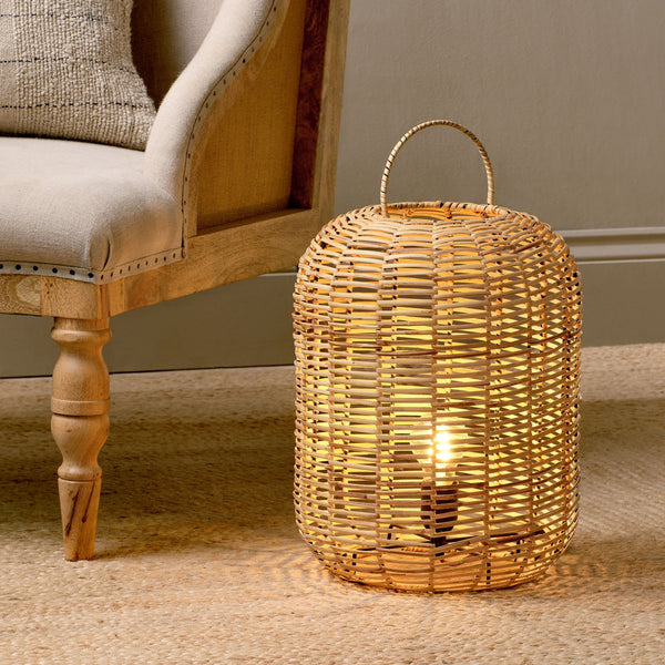 Noko Small Natural Rattan Table or Floor Lamp