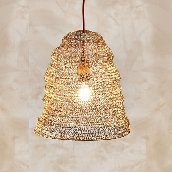 Jatani Small Oval Wire Wire Lampshade In Antique Brass