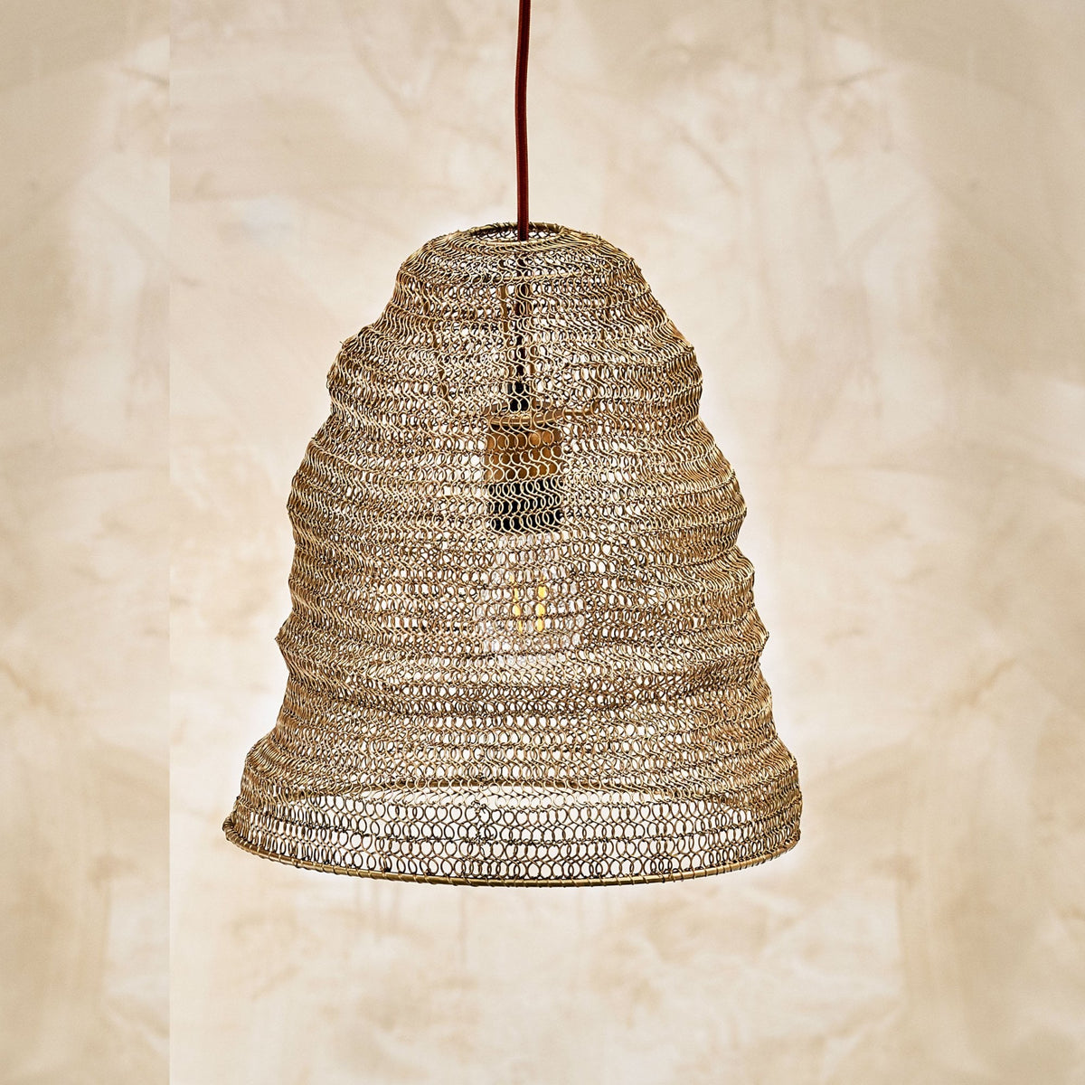 Jatani Small Oval Wire Wire Lampshade In Antique Brass