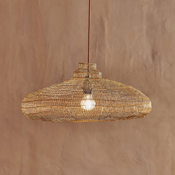 Mukuni Organic Oval Wire Lampshade in Brass