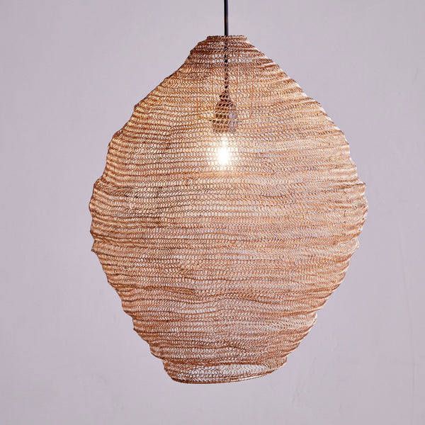 Mukuni Large Organic Shaped Wire Lampshade in Brass