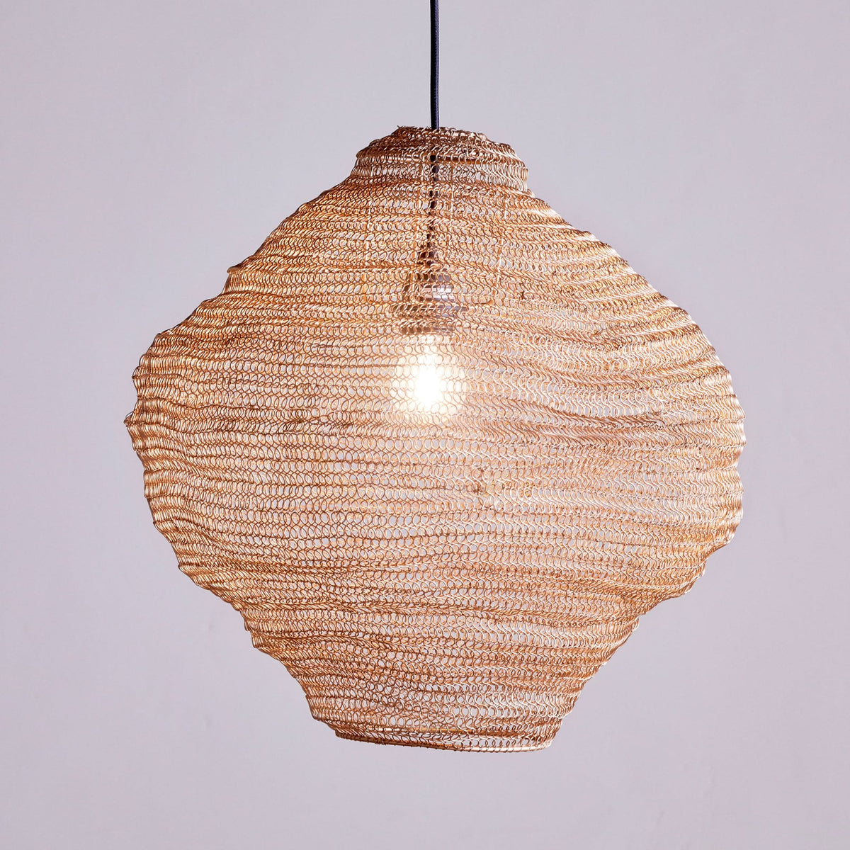 Mukuni Small Organic Shaped Wire Lampshade in Brass