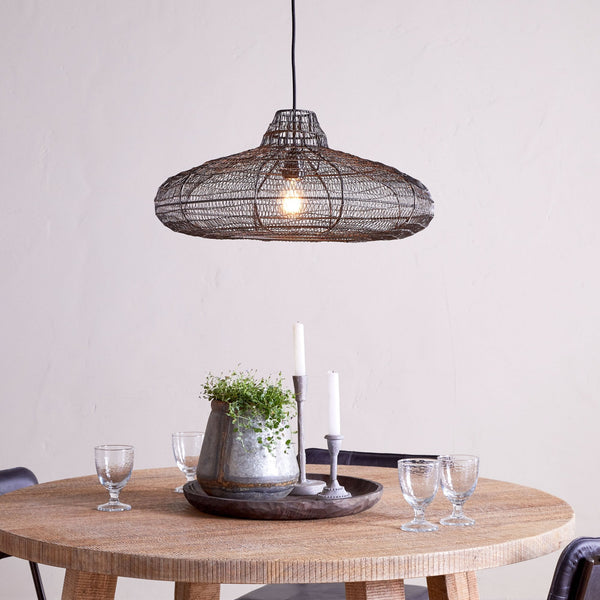 Mukuni Organic Oval Wire Lampshade in Black Bronze