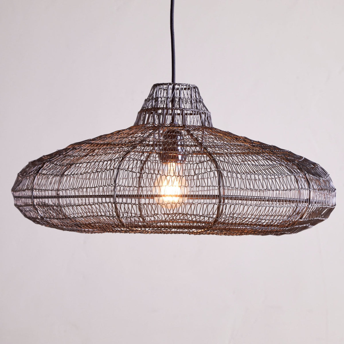Mukuni Organic Oval Wire Lampshade in Black Bronze